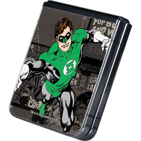 DC Comics Green Lantern Vintage Action Pose Pattern Galaxy Z Flip5 5G Skin