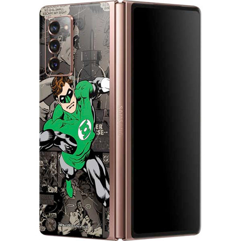 DC Comics Green Lantern Vintage Action Pose Pattern Galaxy Z Fold2 5G Skin