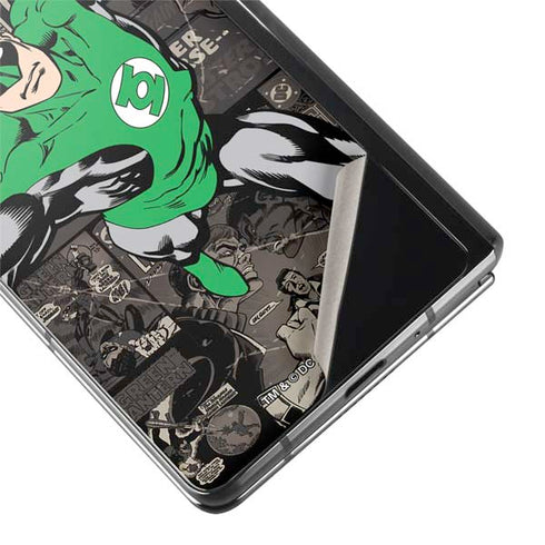 DC Comics Green Lantern Vintage Action Pose Pattern Galaxy Z Fold2 5G Skin