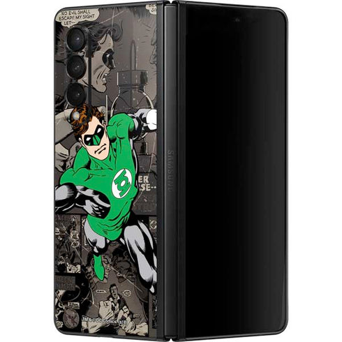 DC Comics Green Lantern Vintage Action Pose Pattern Galaxy Z Fold3 5G Skin