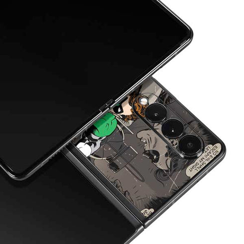 DC Comics Green Lantern Vintage Action Pose Pattern Galaxy Z Fold3 5G Skin