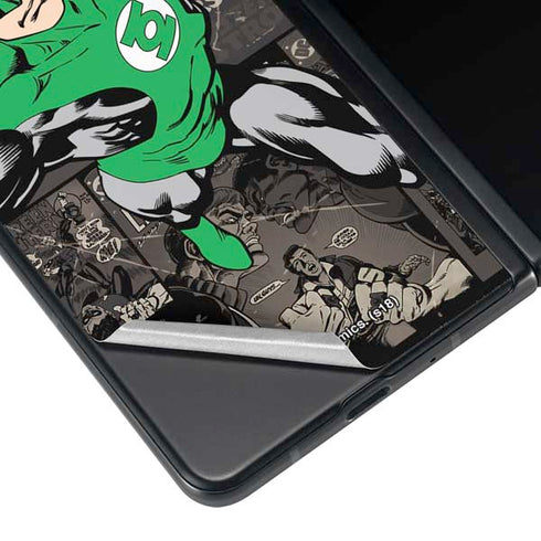 DC Comics Green Lantern Vintage Action Pose Pattern Galaxy Z Fold4 5G Skin