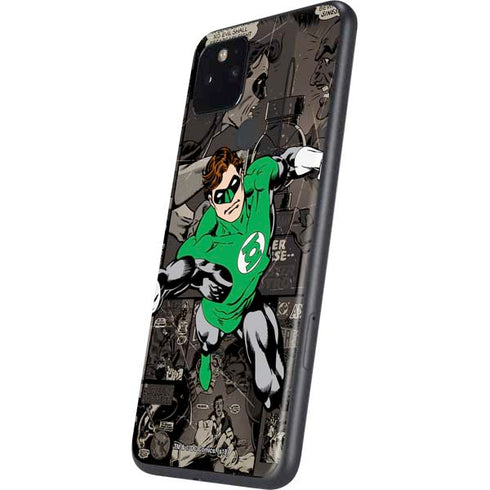 DC Comics Green Lantern Vintage Action Pose Pattern Google Pixel 5 Skin