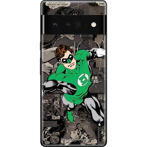 DC Comics Green Lantern Vintage Action Pose Pattern Google Pixel 6 Pro Skin