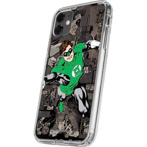 DC Comics Green Lantern Vintage Action Pose Pattern iPhone 11 Clear Case