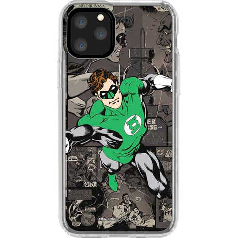 DC Comics Green Lantern Vintage Action Pose Pattern iPhone 11 Pro Clear Case