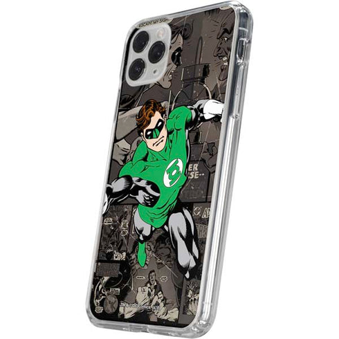 DC Comics Green Lantern Vintage Action Pose Pattern iPhone 11 Pro Clear Case