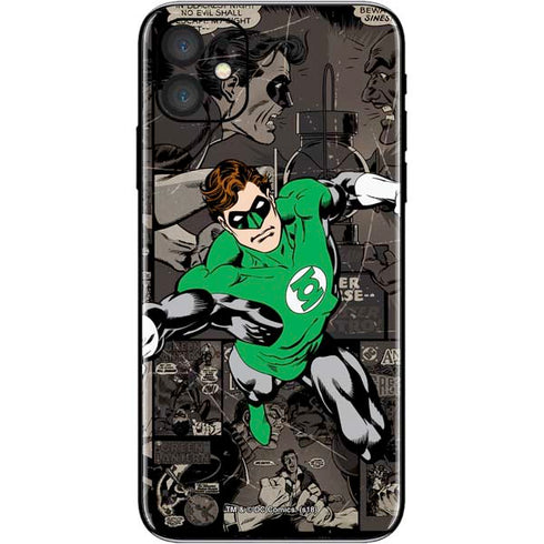 DC Comics Green Lantern Vintage Action Pose Pattern iPhone 11 Skin