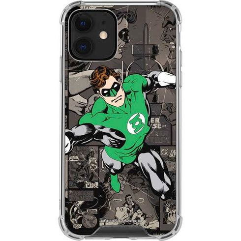 DC Comics Green Lantern Vintage Action Pose Pattern iPhone 12 Clear Case