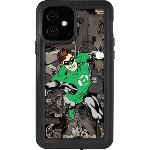 DC Comics Green Lantern Vintage Action Pose Pattern iPhone 12 Waterproof Case