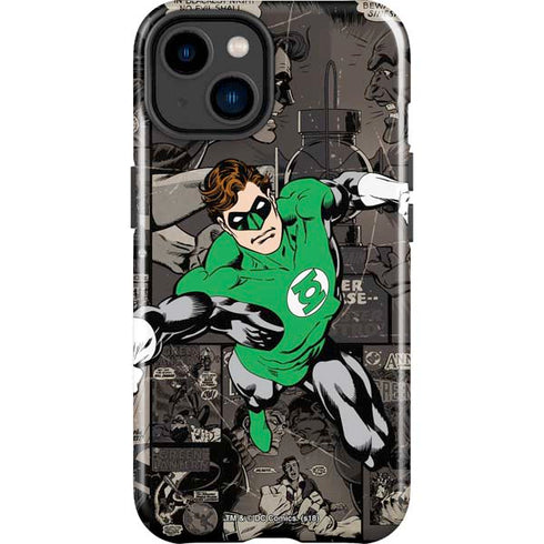 DC Comics Green Lantern Vintage Action Pose Pattern iPhone 14 Plus Impact Case