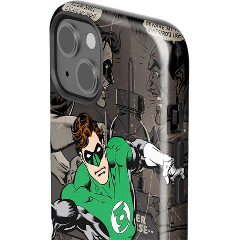 DC Comics Green Lantern Vintage Action Pose Pattern iPhone 15 Plus Impact Case