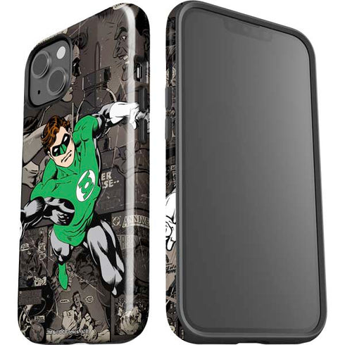 DC Comics Green Lantern Vintage Action Pose Pattern iPhone 15 Plus Impact Case