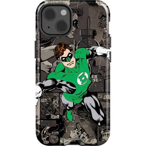 DC Comics Green Lantern Vintage Action Pose Pattern iPhone 14 Impact Case