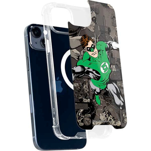 DC Comics Green Lantern Vintage Action Pose Pattern iPhone 15 Plus MagSafe Case