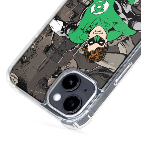DC Comics Green Lantern Vintage Action Pose Pattern iPhone 15 Plus MagSafe Case