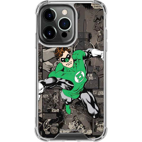 DC Comics Green Lantern Vintage Action Pose Pattern iPhone 15 Pro Clear Case