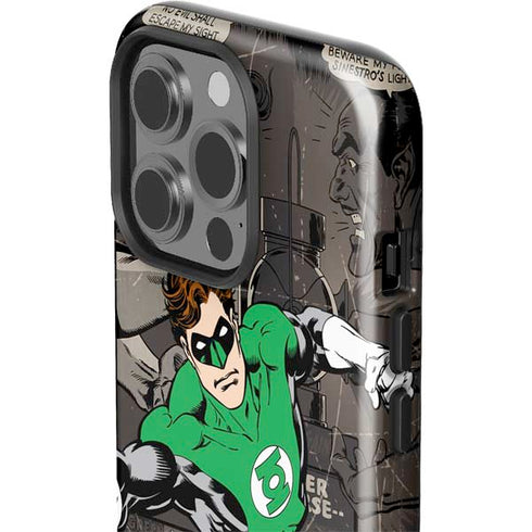 DC Comics Green Lantern Vintage Action Pose Pattern iPhone 15 Pro Impact Case