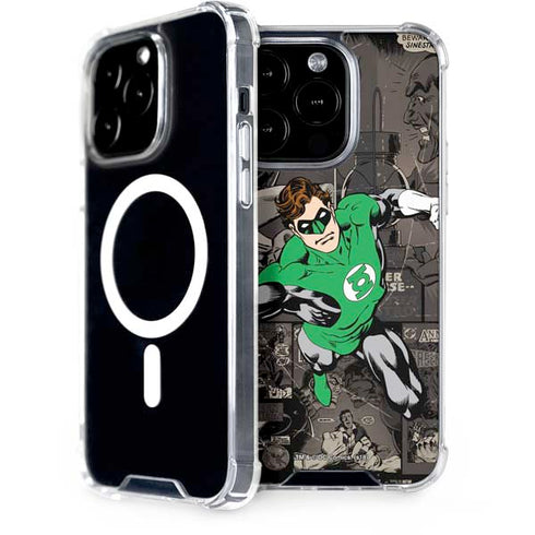 DC Comics Green Lantern Vintage Action Pose Pattern iPhone 15 Pro MagSafe Case