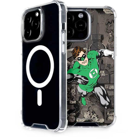 DC Comics Green Lantern Vintage Action Pose Pattern iPhone 14 Pro Max MagSafe Case