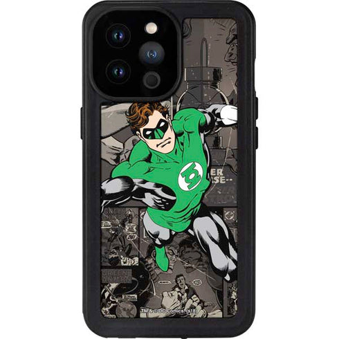 DC Comics Green Lantern Vintage Action Pose Pattern iPhone 14 Pro Max Waterproof Case