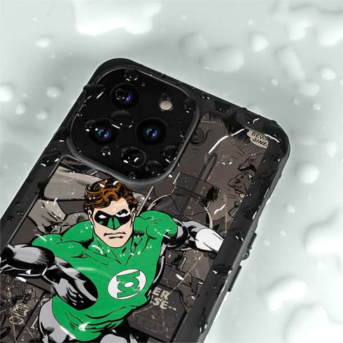 DC Comics Green Lantern Vintage Action Pose Pattern iPhone 14 Pro Max Waterproof Case