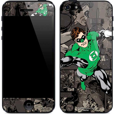 DC Comics Green Lantern Vintage Action Pose Pattern iPhone 5/5s/5SE Skin