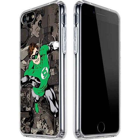 DC Comics Green Lantern Vintage Action Pose Pattern iPhone SE (2nd & 3rd Gen) Clear Case