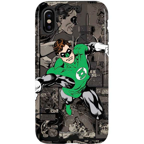 DC Comics Green Lantern Vintage Action Pose Pattern iPhone X Pro Case