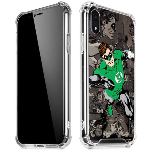 DC Comics Green Lantern Vintage Action Pose Pattern iPhone XR Clear Case