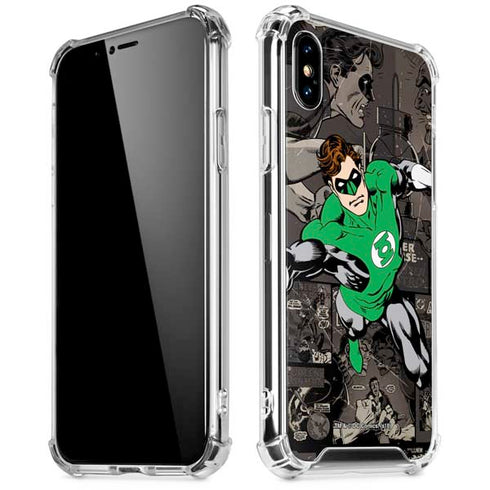 DC Comics Green Lantern Vintage Action Pose Pattern iPhone XS Max Clear Case