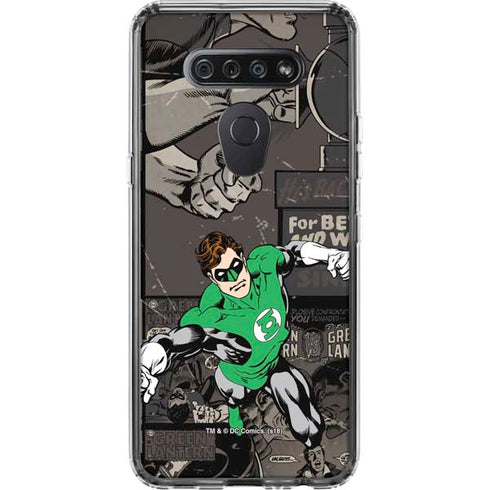 DC Comics Green Lantern Vintage Action Pose Pattern LG K51/Q51 Clear Case