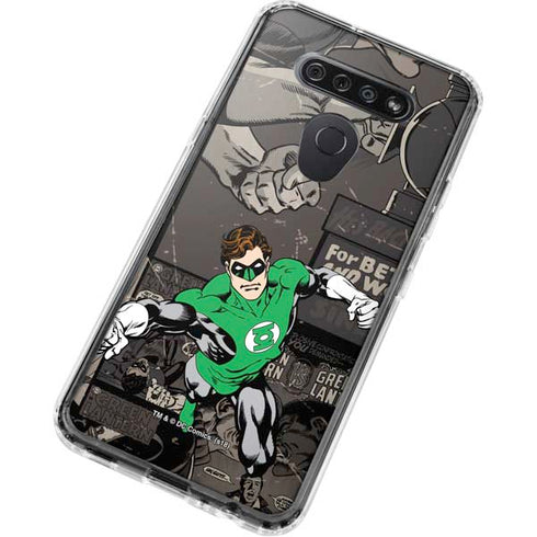 DC Comics Green Lantern Vintage Action Pose Pattern LG K51/Q51 Clear Case