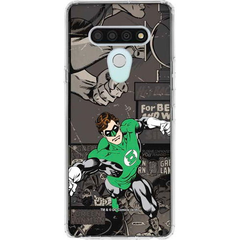 DC Comics Green Lantern Vintage Action Pose Pattern LG Stylo 6 Clear Case