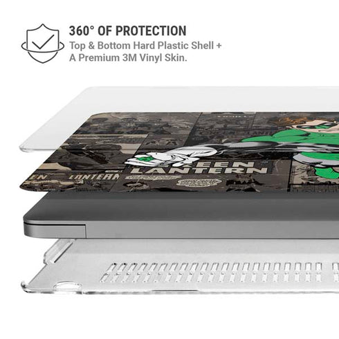 DC Comics Green Lantern Vintage Action Pose Pattern MacBook Pro 16in (2021-25) Case plus Skin
