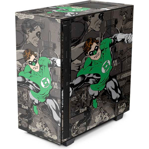 DC Comics Green Lantern Vintage Action Pose Pattern NZXT H510 Compact ATX Mid-Tower Case Skin
