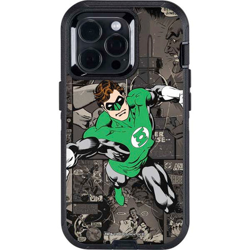 DC Comics Green Lantern Vintage Action Pose Pattern Otterbox Defender iPhone Skin