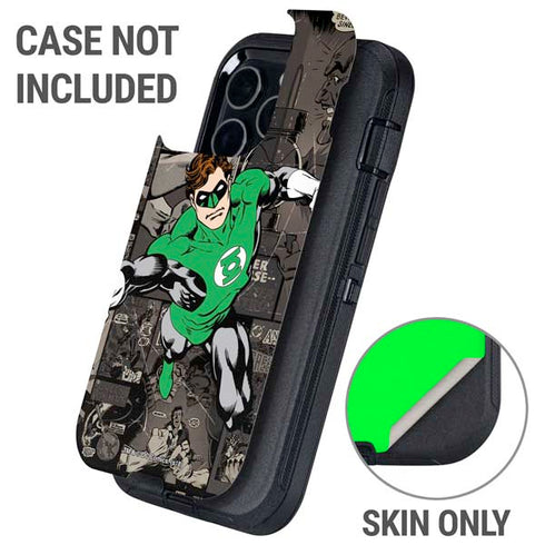 DC Comics Green Lantern Vintage Action Pose Pattern Otterbox Defender iPhone Skin