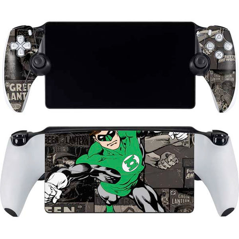 DC Comics Green Lantern Vintage Action Pose Pattern PlayStation Portal Remote Player Skin