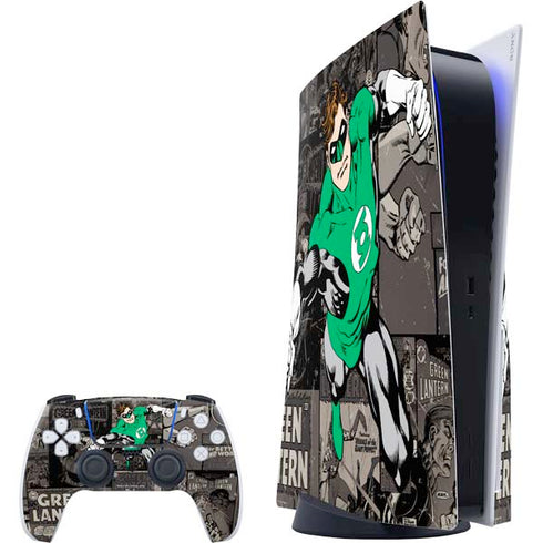 DC Comics Green Lantern Vintage Action Pose Pattern PS5 Bundle Skin