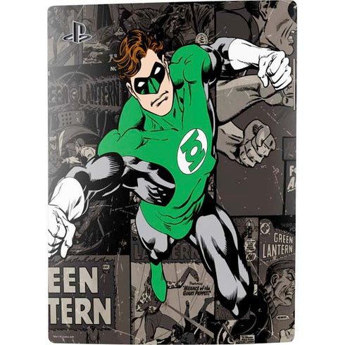 DC Comics Green Lantern Vintage Action Pose Pattern PS5 Digital Edition Console Skin