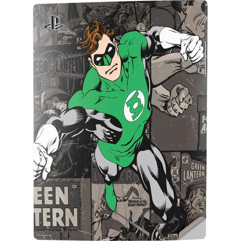 DC Comics Green Lantern Vintage Action Pose Pattern PS5 Digital Edition Console Skin