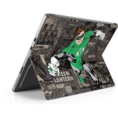 DC Comics Green Lantern Vintage Action Pose Pattern Surface Pro 8 Skin