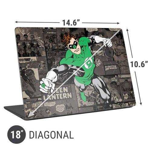 DC Comics Green Lantern Vintage Action Pose Pattern Universal Laptop 18in (14.6 x 10.6in) Skin