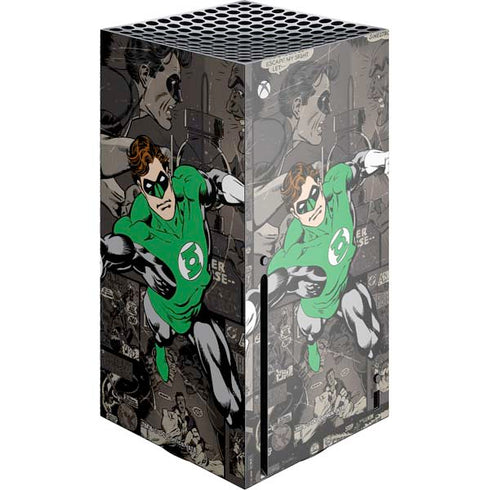 DC Comics Green Lantern Vintage Action Pose Pattern Xbox Series X Console Skin