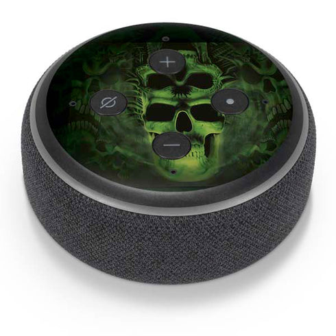 Liquid Blue Green Skulls Amazon Echo Dot Skin
