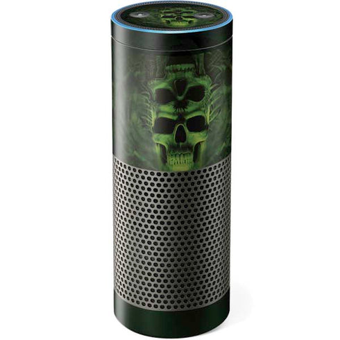Liquid Blue Green Skulls Amazon Echo Skin