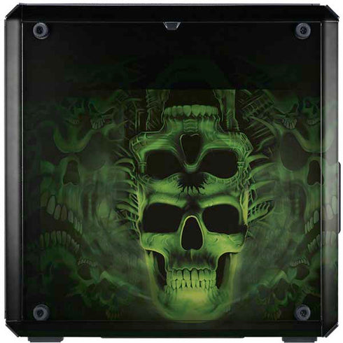 Liquid Blue Green Skulls Cooler Master MasterBox Q300L Mini Tower Skin