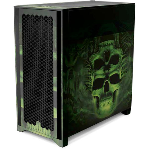Liquid Blue Green Skulls Corsair 4000D Tempered Glass Mid-Tower ATX Case Skin