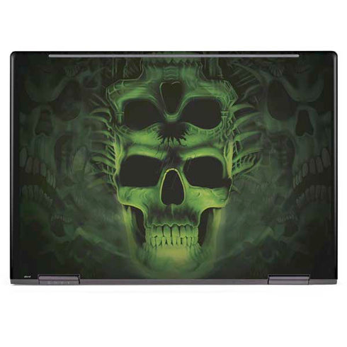 Liquid Blue Green Skulls HP Envy Skin